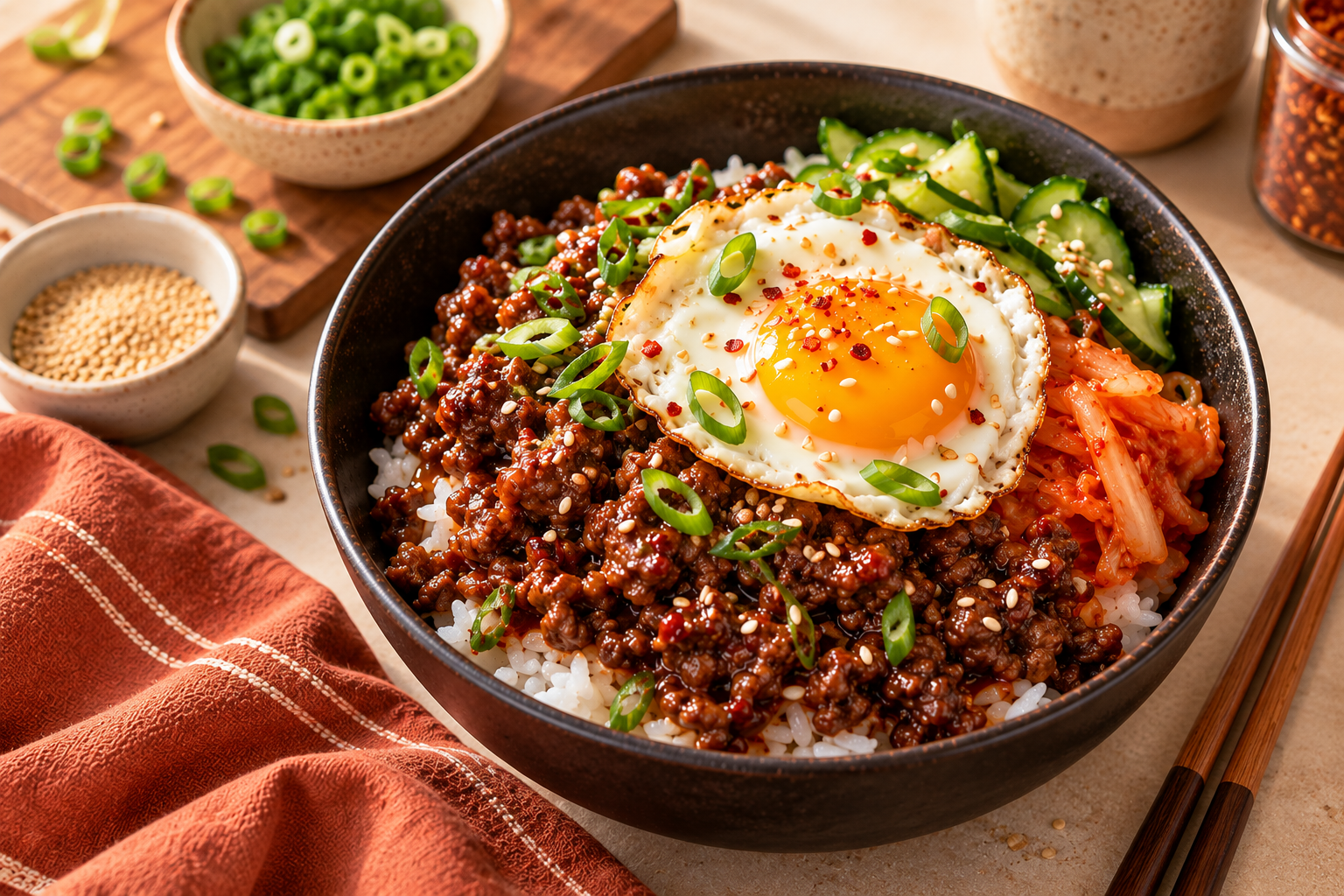 Korean Ground Beef Bowls