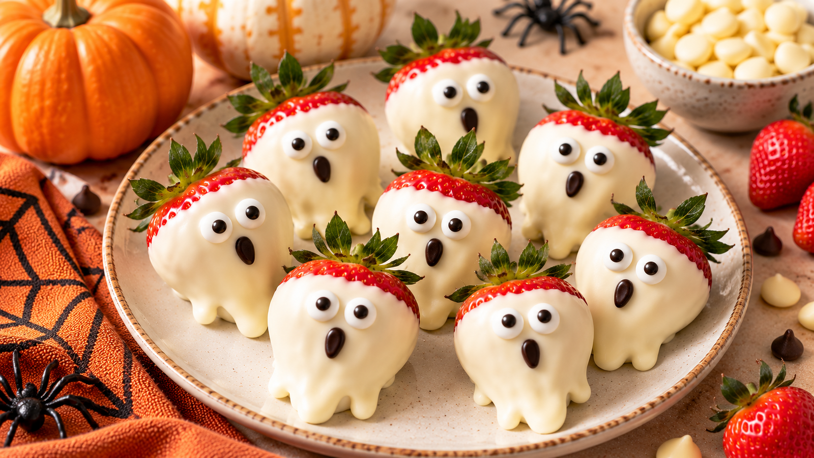 White Chocolate Ghost Strawberries