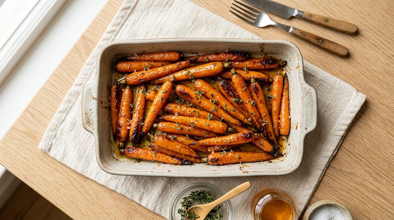 Honey Garlic Roasted Carrots