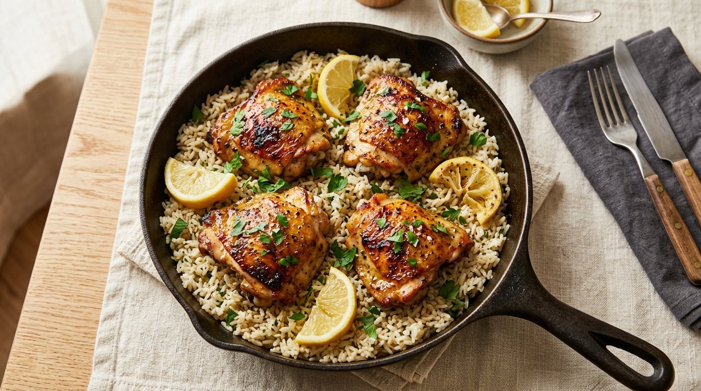 One-Pan Lemon Garlic Chicken and Rice