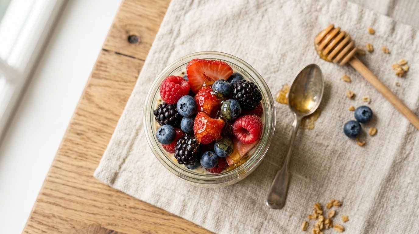 Berry Overnight Oats (No Cooking)