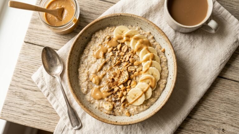 5-Minute Peanut Butter Banana Oatmeal