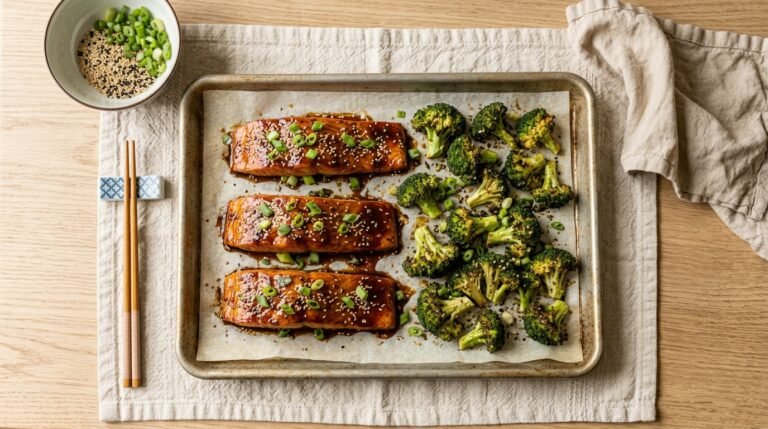 One-Pan Teriyaki Salmon and Broccoli
